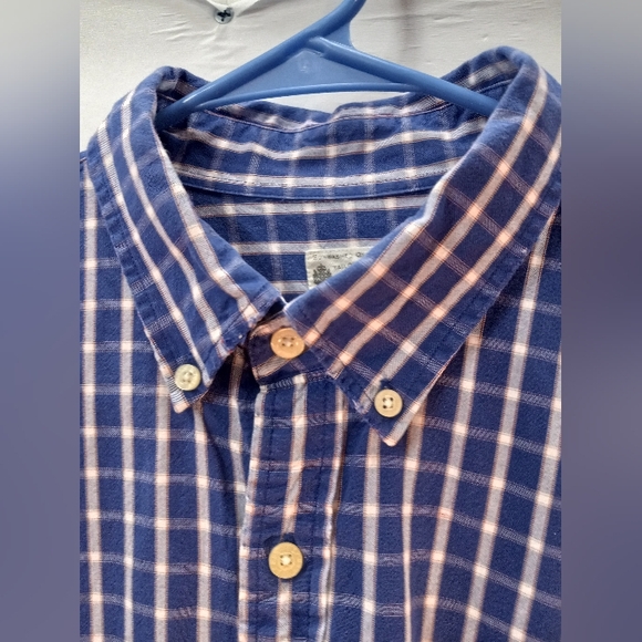 J.Crew Plaid Sunwashed Oxford Tailored Large Blue Business Casual Shirt Office - Picture 9 of 16